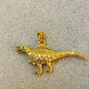 Gold Dinosaur Pendant for Reptile Lovers